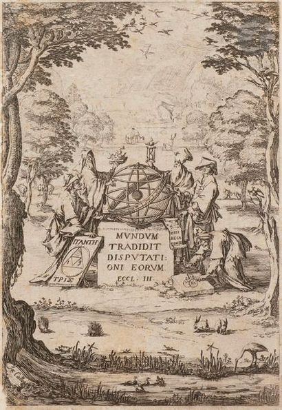 Jacques Callot (1592-1635) Frontispice du Sacra Cosmologia, ou Le Titre aux astrologues....