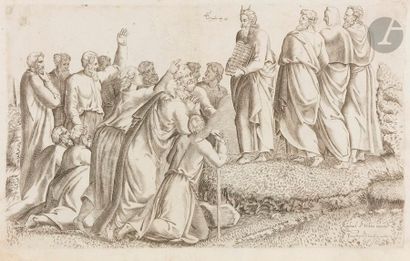 Giovanni Battista de’ Cavalieri (c. 1525-1601) Moïse montrant au peuple les Tables...