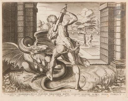 Charles David (actif c. 1600-1636/38) Les Travaux d’Hercule. (Réunion de 8 pl. d’une...