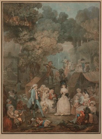 PHILIBERT-LOUIS DEBUCOURT (1755-1832) Le Menuet de la mariée. 1786 ; La Noce au château....