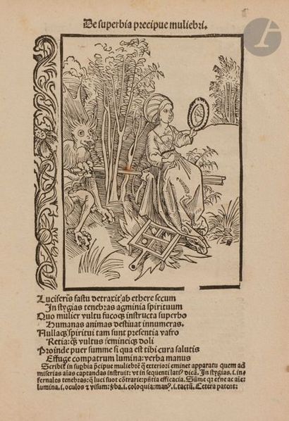Albrecht Dürer (1471-1528) (attribué à) La Folle orgueilleuse ; Savant et fou conversant....