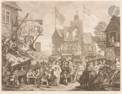 William Hogarth (1697-1764) Southwark Fair. 1733-1734. Eau-forte et burin. 471 x 360....