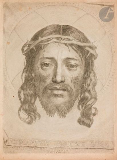 Claude MELLAN (1598-1688) La Sainte Face. 1649. Burin. 315 x 428. Préaud 21. Belle...