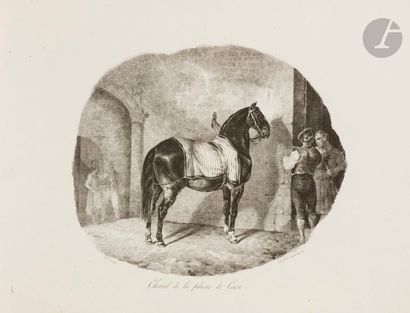 Théodore GERICAULT (1791-1824) Cheval de la plaine de Caen. 1822. Lithographie. 225 x 200....