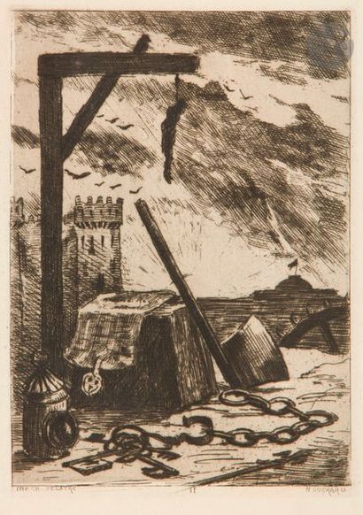 Henri GUERARD (1846-1897) Série de dix eaux-fortes de Henry Guérard sur papier de...
