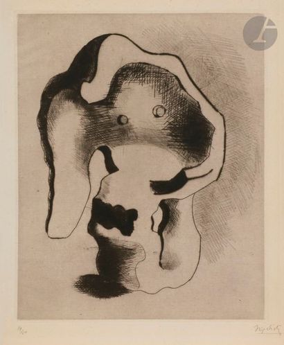 Jacques Lipchitz (Chaim Jacob Lipchitz, dit) (1891-1973) Forme-sculpture. 1935. Pointe...