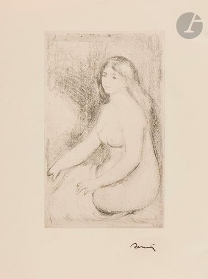 Pierre-Auguste Renoir (1841-1917) Baigneuse assise. Vers 1897. Vernis mou. 138 x 219....