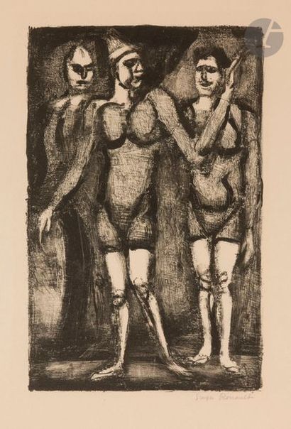 Georges ROUAULT (1871-1958) Boniment du clown. 1925. Lithographie. 215 x 335. Chapon...