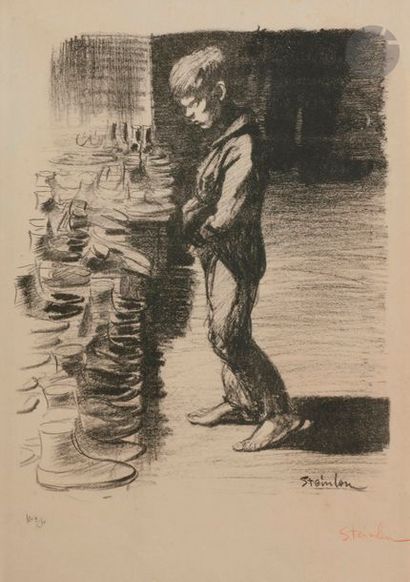 Théophile-Alexandre STEINLEN (1859-1923) A propos de bottes. 1897. Lithographie....