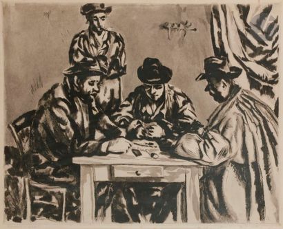 Jacques Villon (Gaston Duchamp, dit) (1875-1963) Les Joueurs de cartes. 1929. Eau-forte,...