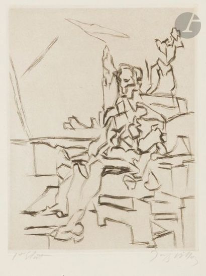 Jacques Villon (Gaston Duchamp, dit) (1875-1963) Le Peintre. 1931. Pointe sèche et...