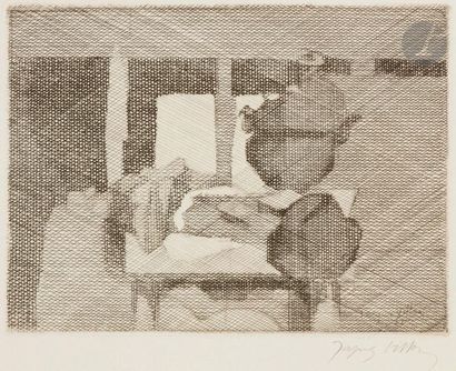 Jacques Villon (Gaston Duchamp, dit) (1875-1963) Nature morte au samovar. 1931. Pointe...