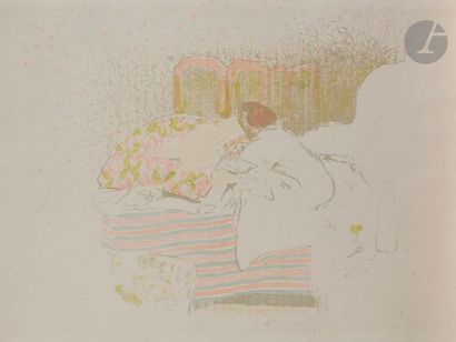 Edouard VUILLARD (1868-1940) La Naissance d’Annette. Vers 1899. Lithographie. 500 x 393....