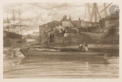 James Abbott McNeill WHISTLER (1834-1903) Limehouse. 1878. Lithographie (« lithotint »)....