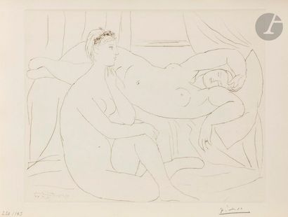 Pablo Picasso (1881-1973) Suite Vollard
Femmes se reposant. (Suite Vollard, pl. 10)....