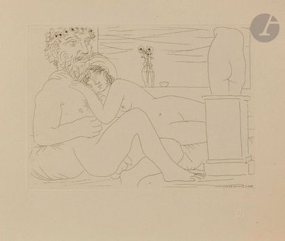 Pablo Picasso (1881-1973) Suite Vollard
Le Repos du sculpteur devant le petit torse....