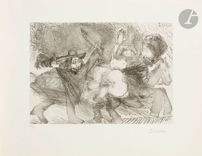 Pablo Picasso (1881-1973) Série « Les 347 »
Mameluck enlevant une femme, attaqué...