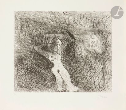 Pablo Picasso (1881-1973) Série « Les 347 »
Peintre peignant sur son modèle. (Les...