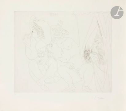 Pablo Picasso (1881-1973) Série « Les 347 »
Raphaël et la Fornarina, V : avec voyeur...