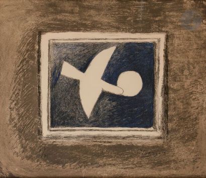 Georges BRAQUE (1882-1963) Astre et oiseau II. 1958-1959. Lithographie. À vue : 500 x 425....