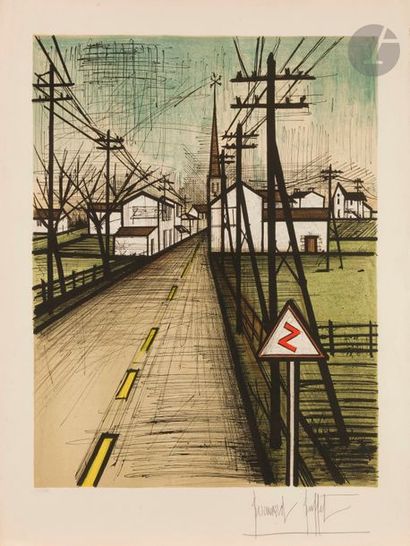 Bernard BUFFET (1928-1999) La Route. 1962. Lithographie. 500 x 650. Sorlier 41. Impression...
