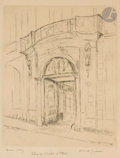 André DUNOYER DE SEGONZAC (1884-1974) Place du Théâtre Français. (Pl. pour P. Brisson,...