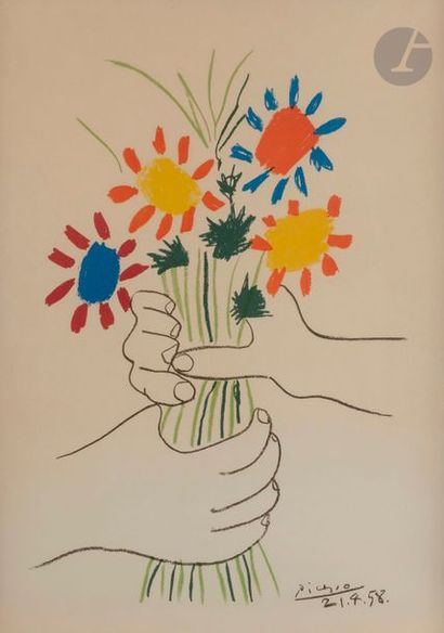 PABLO PICASSO (1881-1973) (D’APRÈS) Paz Estocolmo. Lithographie d’après une œuvre...