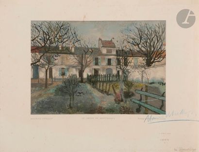 Maurice Utrillo (1883-1955) (d’après) Le Jardin de Montmagny. (Pl. pour l’album Estampes...