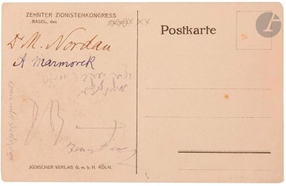 null [SIONISME] 
Carte postale du 10e Congrès sioniste mondial à Bale. Cologne, Jüdischer...