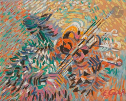 null Esther CARP (1897-1970) 
Violoniste 
Gouache. 
Signée en bas à droite. 
33 x...