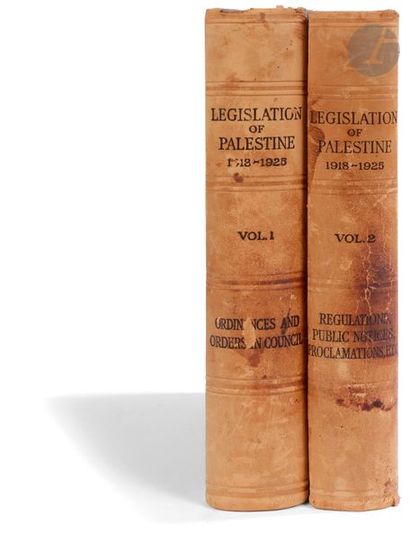 null [PALESTINE] 
Norman BENTWHICH, Legislation of Palestine 1918-1925. Alexandrie,...