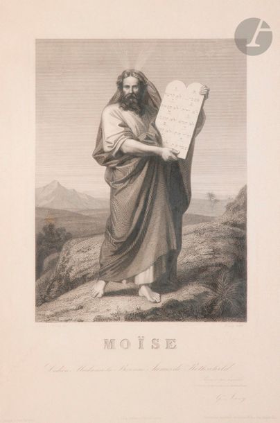 null Gustave LEVY (1819-1894) 
Moïse 
Gravure sur acier. 
Signée et dédicacée en...
