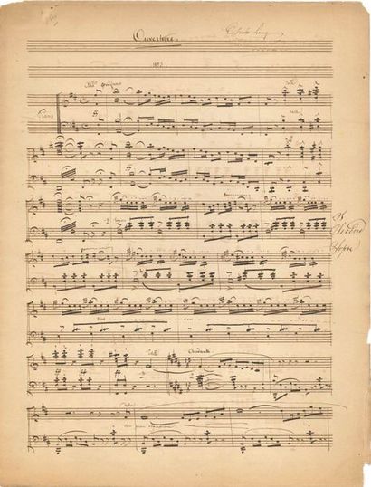 null Charles LECOCQ Manuscrit musical autographe, Ouverture, 1853 ; 10 pages et demie...