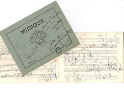 null Marcel MIHALOVICI Manuscrit musical autographe signé, Ouverture tragique Esquisses,...