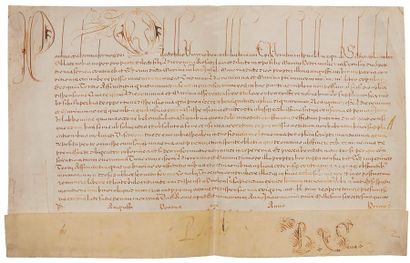 null Camillo Borghese, PAUL V (1552-1621) Pape en 1605. Bulle manuscrite en son nom,...