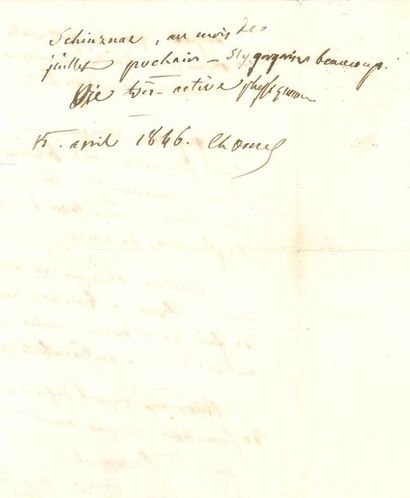 null Auguste-François CHOMEL (1788-1858) médecin PAS, 15 avril 1846 ; 1 page et quart...