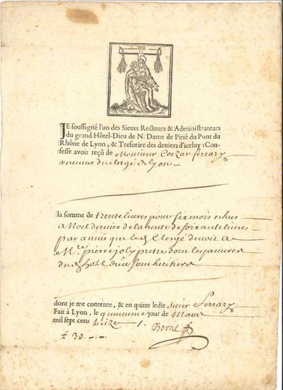null MEDECINE. 4 PS et 4 imprimés, 1664-1792

Certificats médicaux, d’assiduité aux...