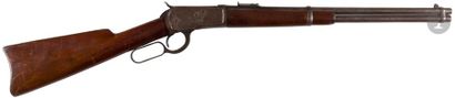 null Carabine Winchester modèle 1892, calibre 44 WCF. 
Canon de 49 cm avec hausse....