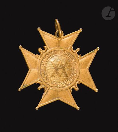 null SUÈDE
ORDRE DE L’AMARANTE, créé en 1653.
Bijou de l’ordre.
En bronze doré.
60...