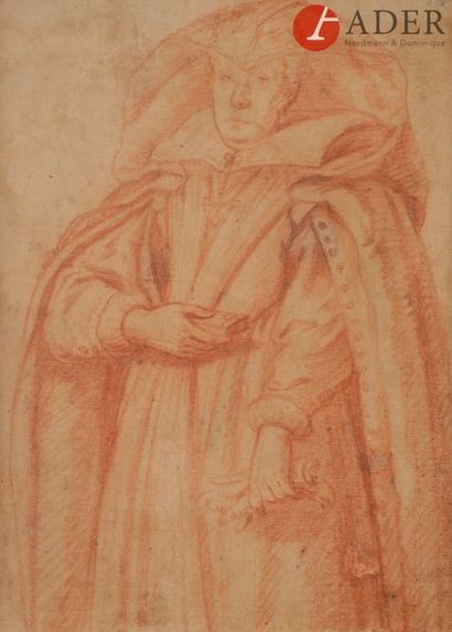 null École FLORENTINE du XVIIe siècle
Portrait de femme
Sanguine.
(Accident et restaurations)
22...