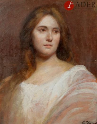null École FRANÇAISE de la fin du XIXe siècle, 
E. PERNIER***
Portrait de dame en...