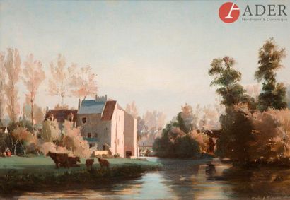 null Jules de VIGNON (1815 - 1885)
Le moulin de la Sault à Couilly-Pont-aux-Dames
Toile
32,5...