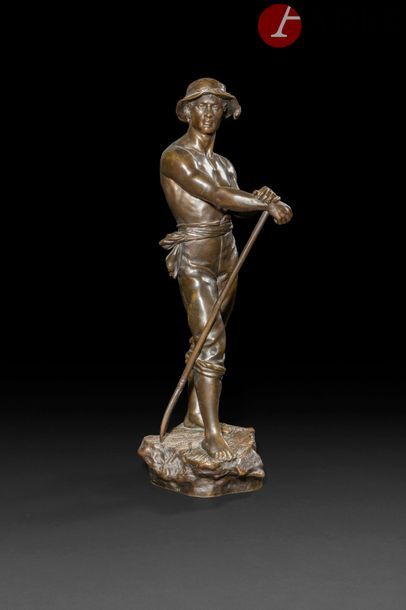 null Charles LEVY (1820 - 1899)
Faneur
Bronze patiné.
Cachet Unis France. Signé et...