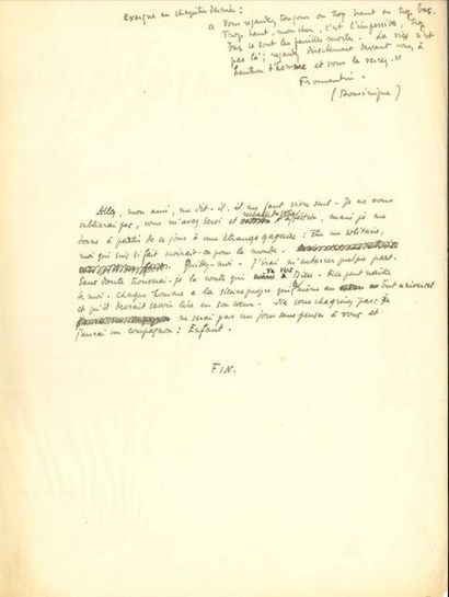 null Maurice SACHS. L.A.S. « Maurice », et manuscrit autographe ; 1 page in-8 et...