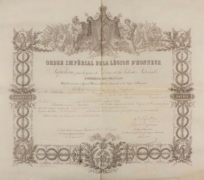 null [Eugène LABICHE]. Brevet de la Légion d’honneur, 16 septembre 1861 ; vélin in-plano...