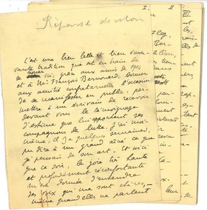 null "Henri-René LENORMAND (1882-1951) Manuscrit autographe, [vers 1935-1938] ; 12...