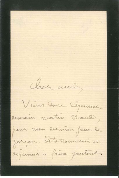 null "Pierre LOTI (1850-1923) LAS, [octobre 1886 ?], à un « cher ami » ; 1 page et...