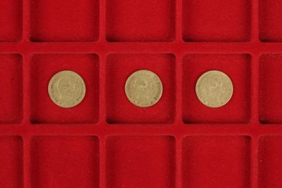 null 3 pièces de 10 Francs en or. Type napoléon III non Lauré. 1857 - 1859 - 1860

Frais...