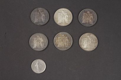 null Lot de 6 pièces de 10 Francs en argent. Type Hercule. 1965 - 1966 (3) - 1967...