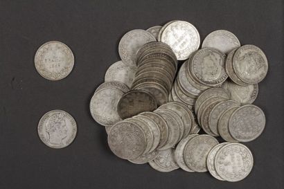null Lot de 63 pièces de 5 Francs en argent. Type Louis-Phillipe I
Poids: 1.557 grs

Frais...